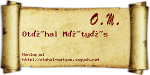Otáhal Mátyás névjegykártya
